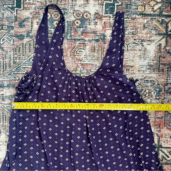 Navy and Orange Sleeveless Dress - Picture 9 of 9